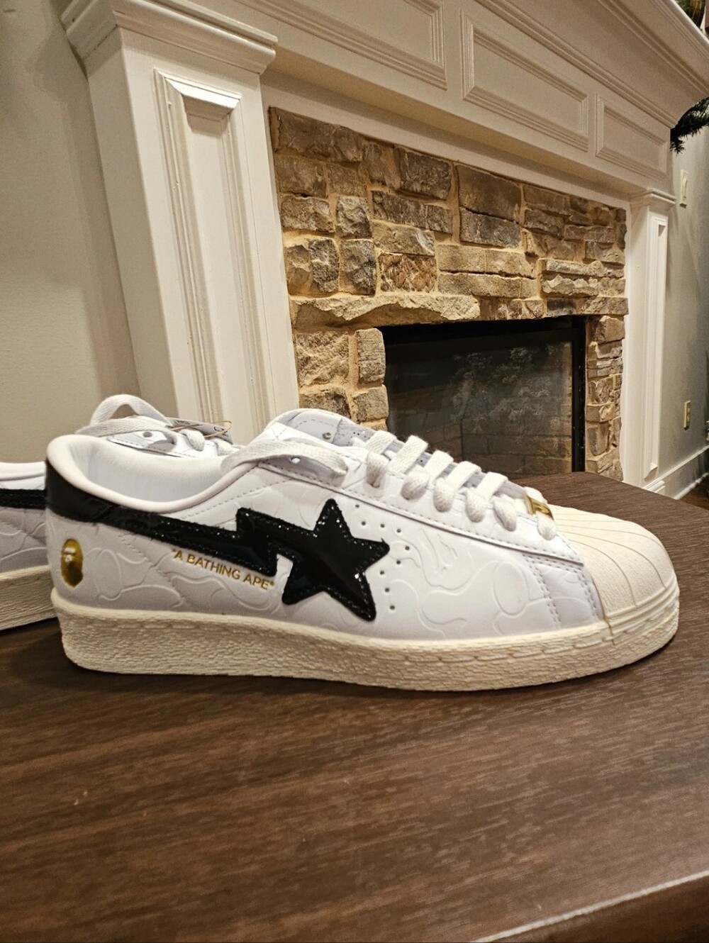 BAPE x adidas Superstar Vintage "White Black" Sneaker M7 W8